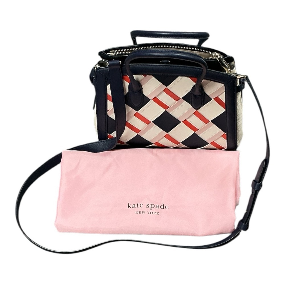 Kate Spade - NWOT - Navy Blue, Pink, and Red Satchel/Crossbody W/Large Dustbag